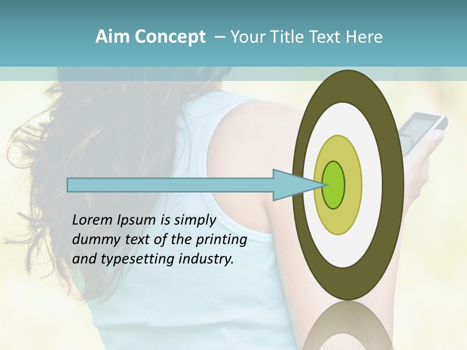 A Woman Holding A Cell Phone In Her Hand PowerPoint Template