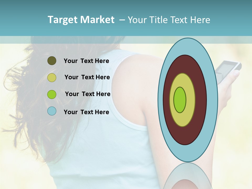 A Woman Holding A Cell Phone In Her Hand PowerPoint Template