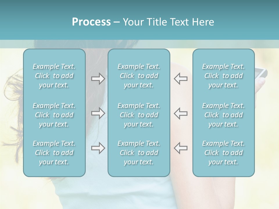 A Woman Holding A Cell Phone In Her Hand PowerPoint Template