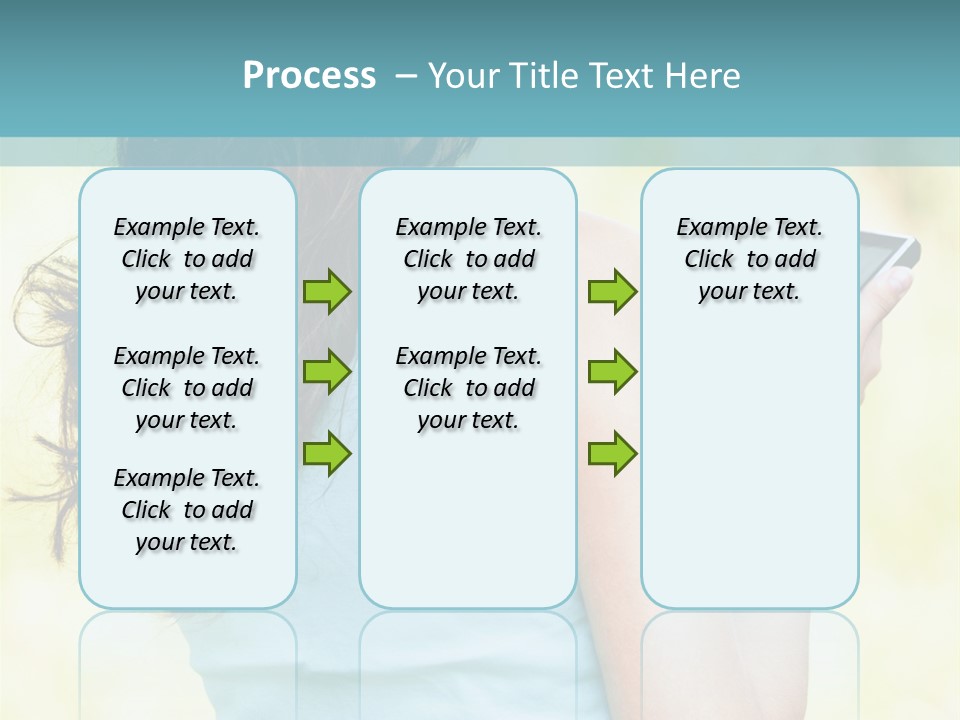 A Woman Holding A Cell Phone In Her Hand PowerPoint Template