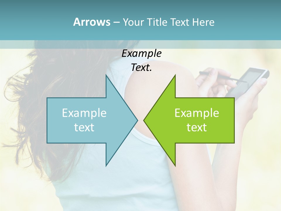 A Woman Holding A Cell Phone In Her Hand PowerPoint Template