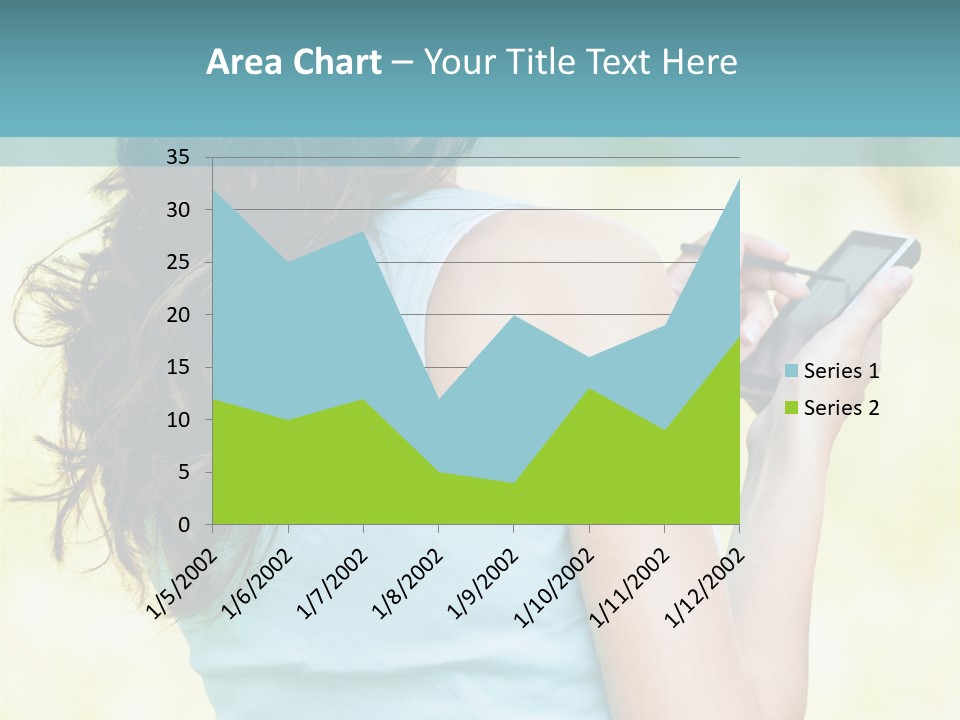 A Woman Holding A Cell Phone In Her Hand PowerPoint Template