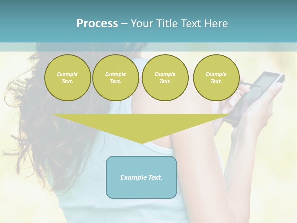 A Woman Holding A Cell Phone In Her Hand PowerPoint Template