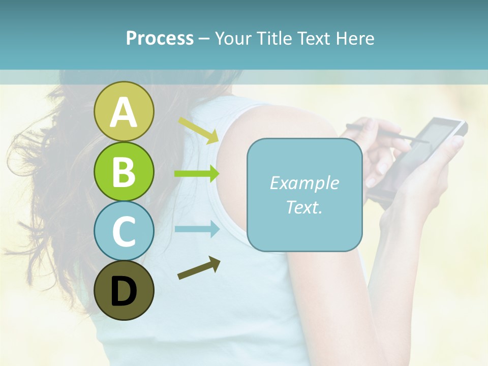 A Woman Holding A Cell Phone In Her Hand PowerPoint Template