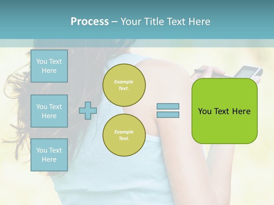 A Woman Holding A Cell Phone In Her Hand PowerPoint Template