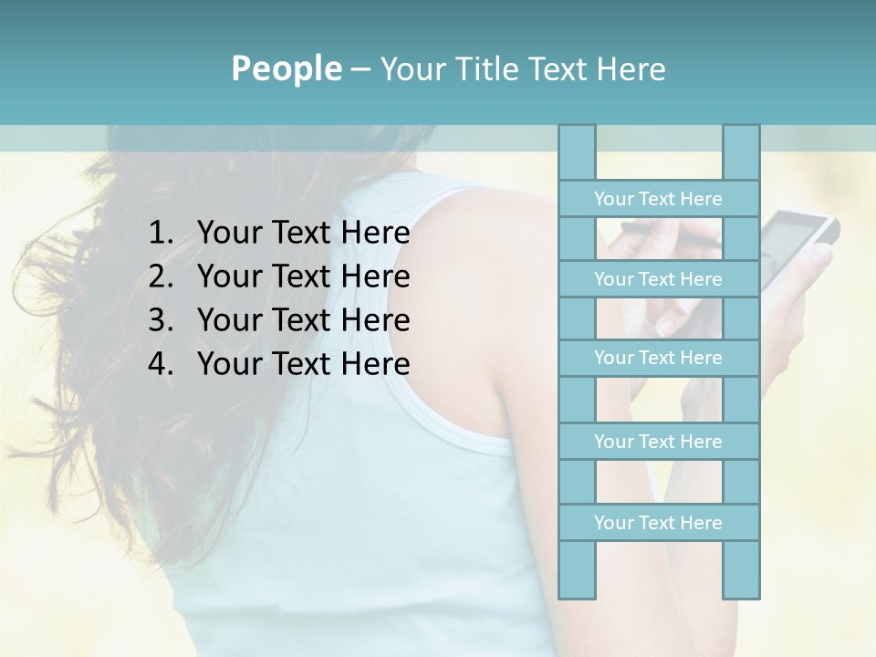 A Woman Holding A Cell Phone In Her Hand PowerPoint Template
