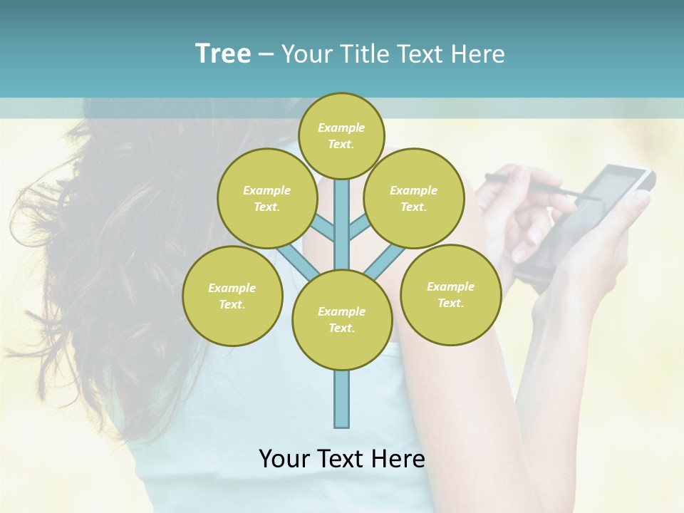 A Woman Holding A Cell Phone In Her Hand PowerPoint Template