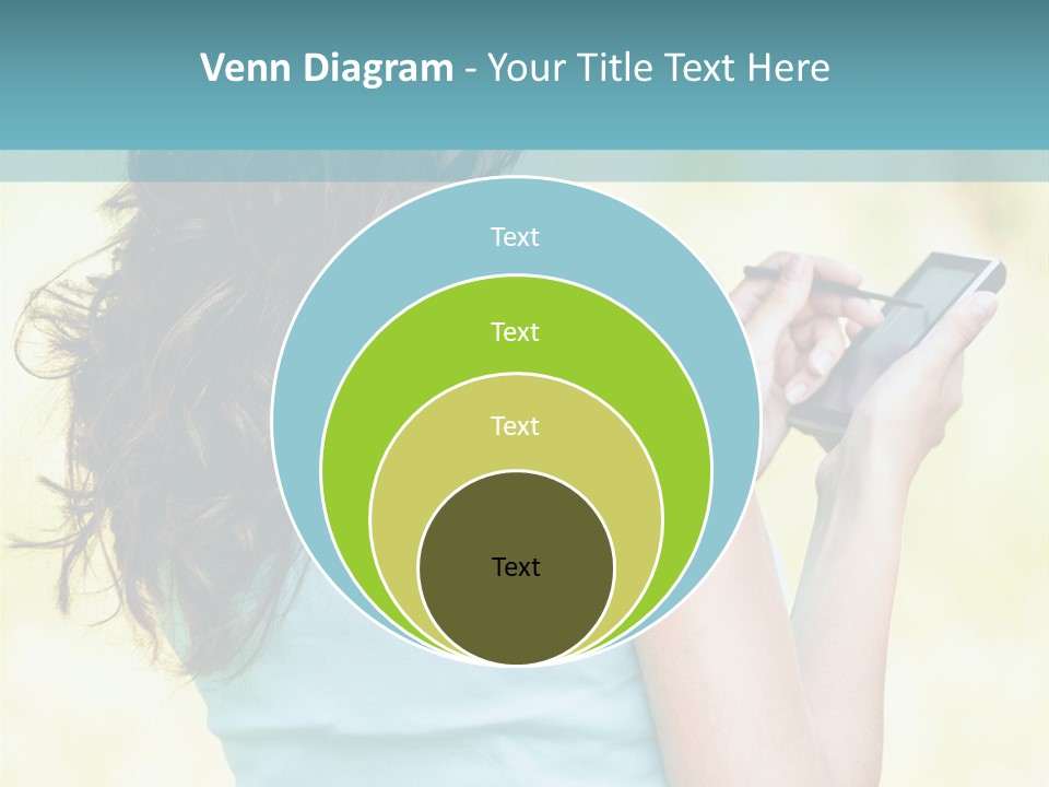 A Woman Holding A Cell Phone In Her Hand PowerPoint Template
