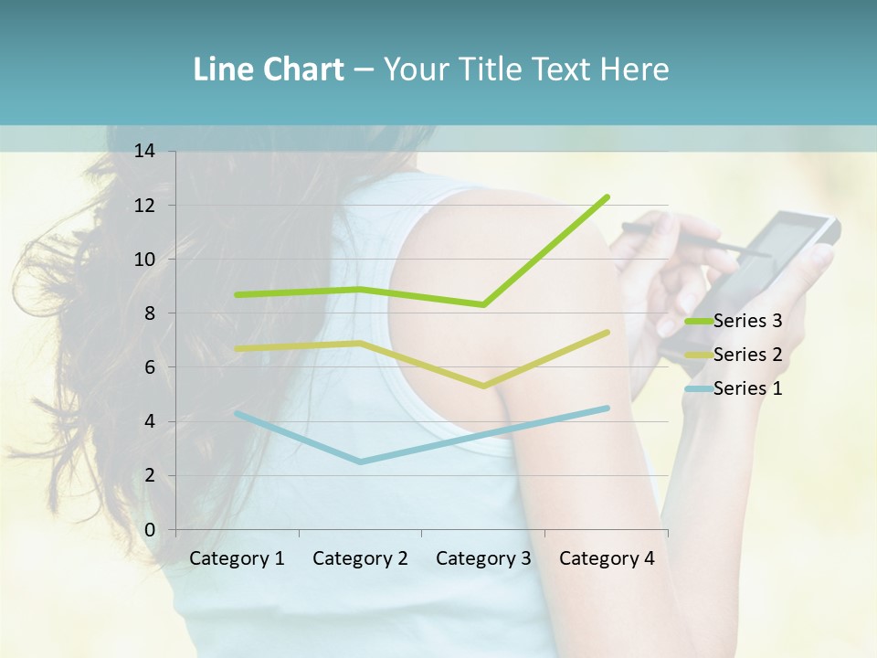 A Woman Holding A Cell Phone In Her Hand PowerPoint Template