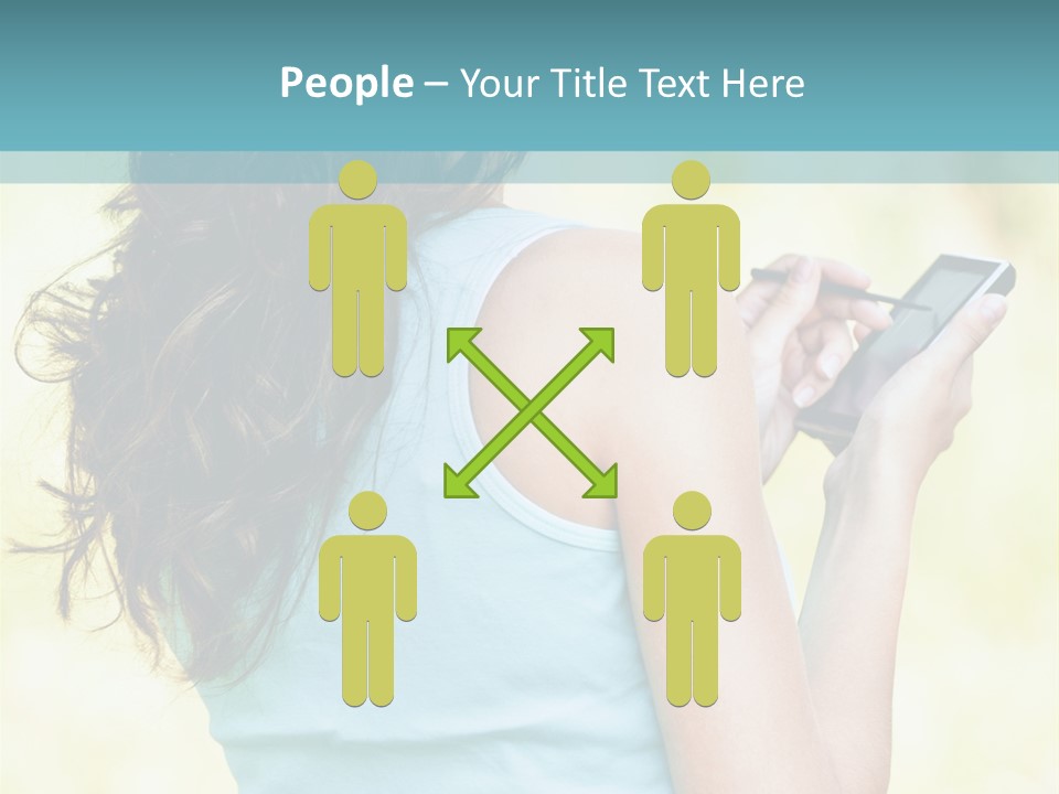 A Woman Holding A Cell Phone In Her Hand PowerPoint Template