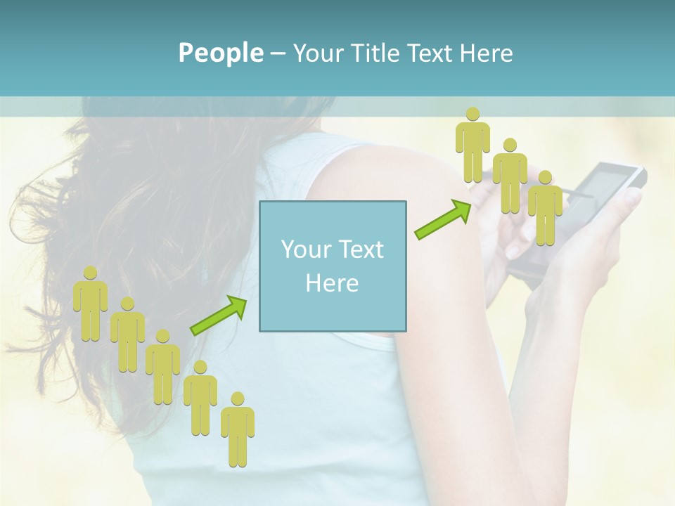 A Woman Holding A Cell Phone In Her Hand PowerPoint Template