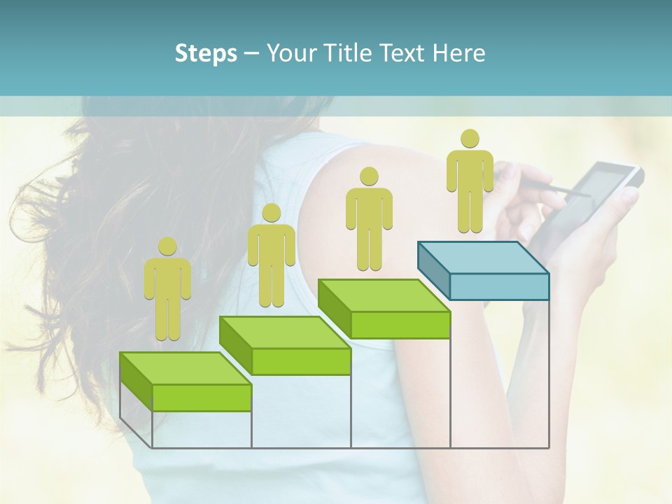 A Woman Holding A Cell Phone In Her Hand PowerPoint Template