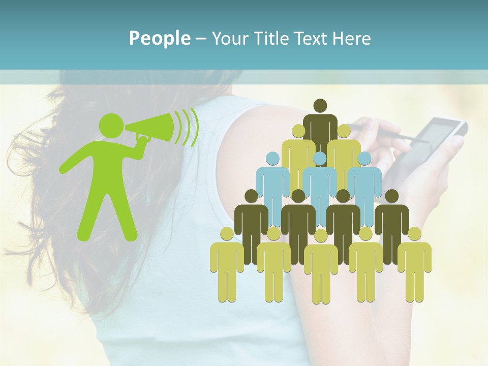 A Woman Holding A Cell Phone In Her Hand PowerPoint Template