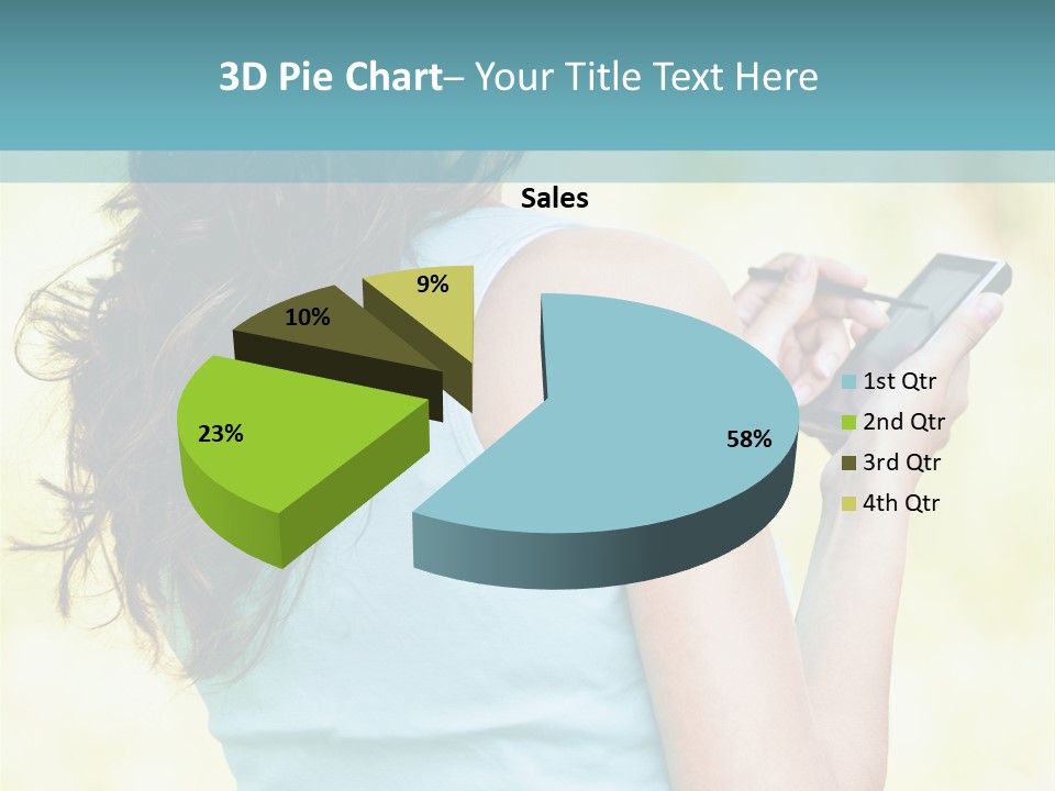 A Woman Holding A Cell Phone In Her Hand PowerPoint Template