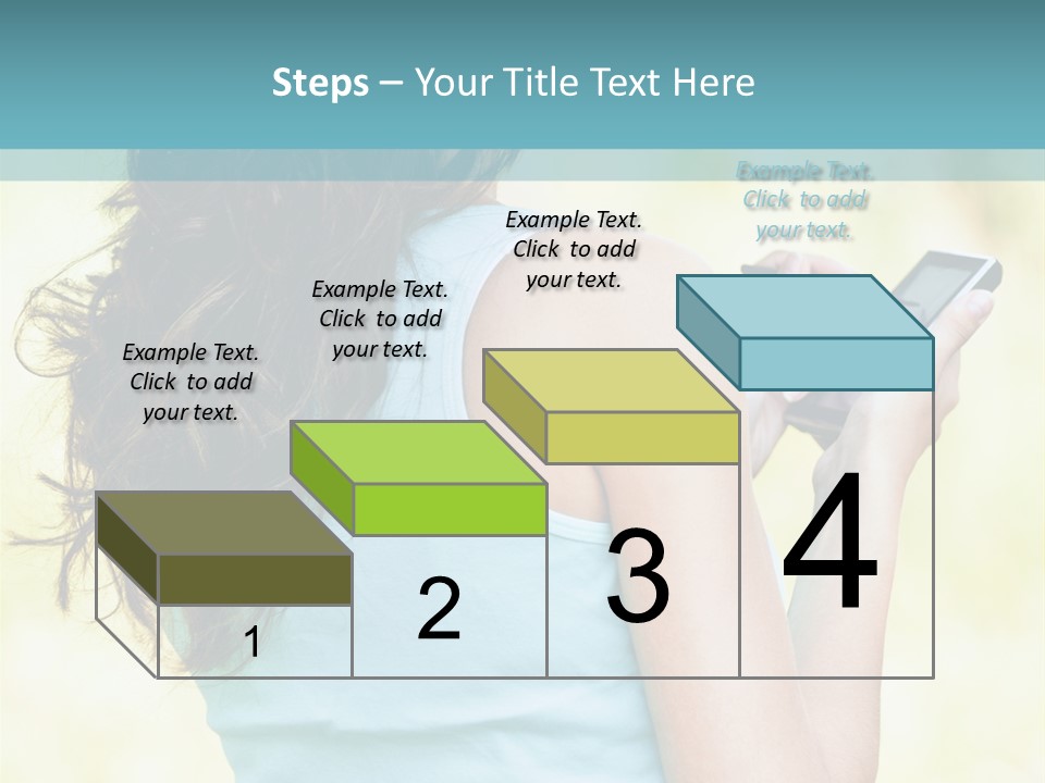 A Woman Holding A Cell Phone In Her Hand PowerPoint Template