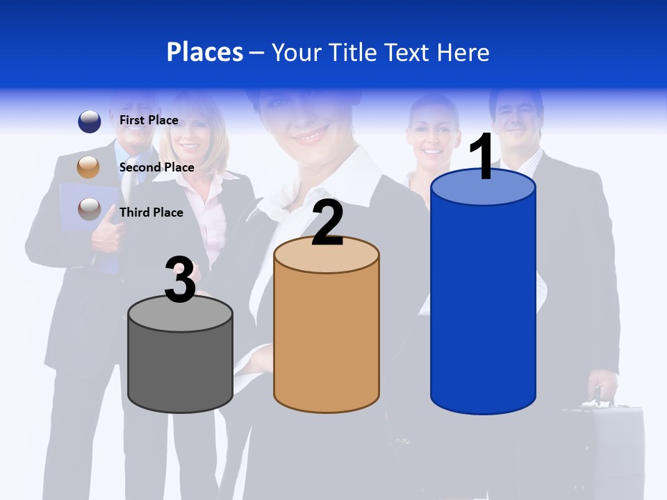 A Group Of Business People Standing In Front Of A White Background PowerPoint Template