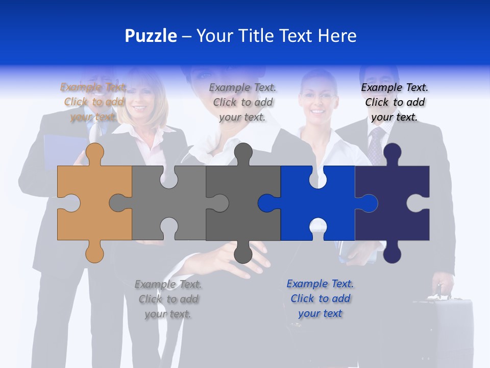 A Group Of Business People Standing In Front Of A White Background PowerPoint Template