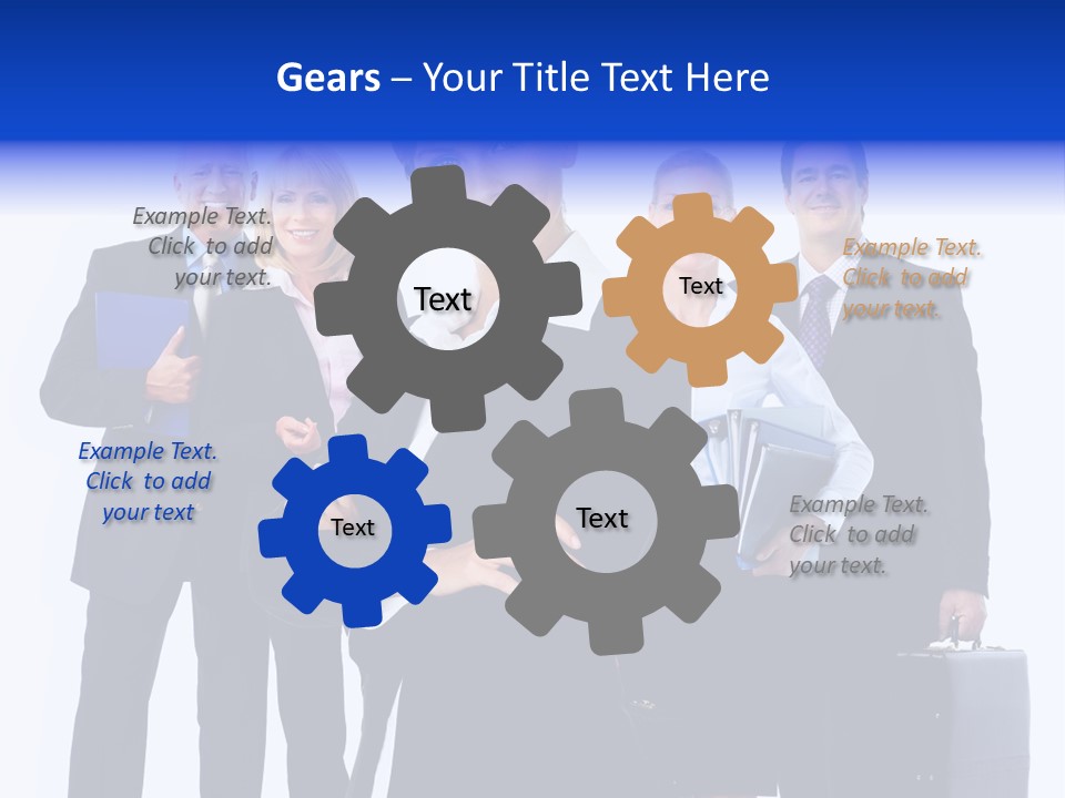 A Group Of Business People Standing In Front Of A White Background PowerPoint Template