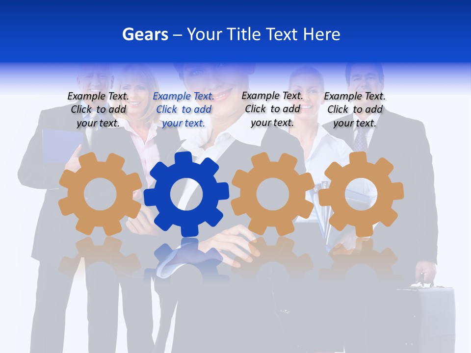 A Group Of Business People Standing In Front Of A White Background PowerPoint Template