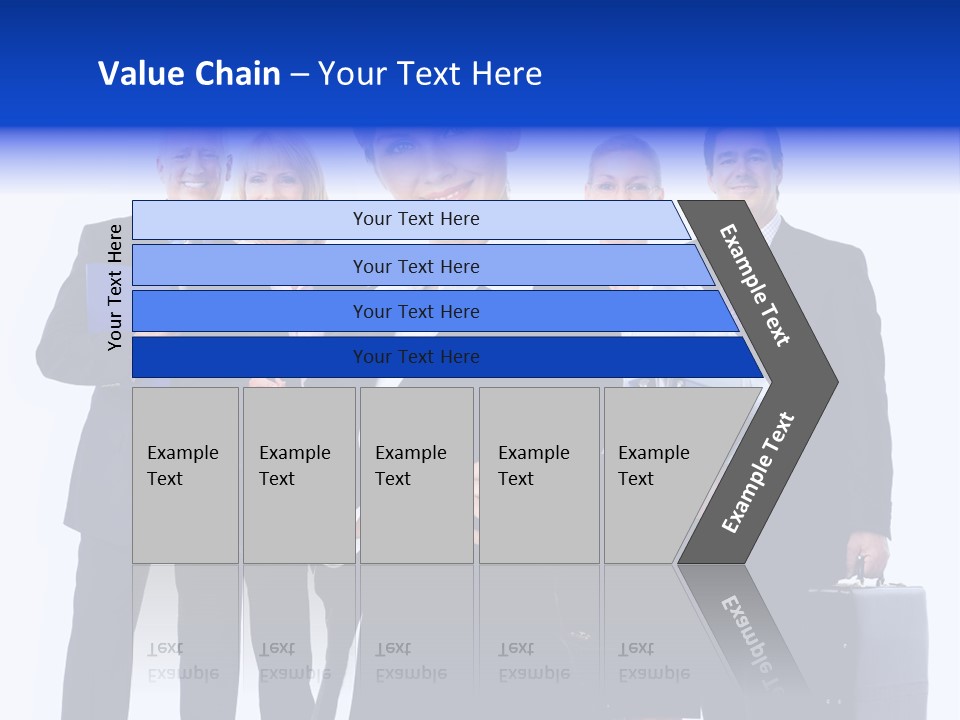 A Group Of Business People Standing In Front Of A White Background PowerPoint Template