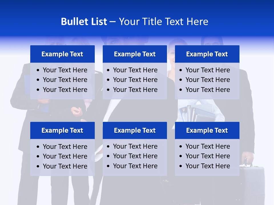 A Group Of Business People Standing In Front Of A White Background PowerPoint Template
