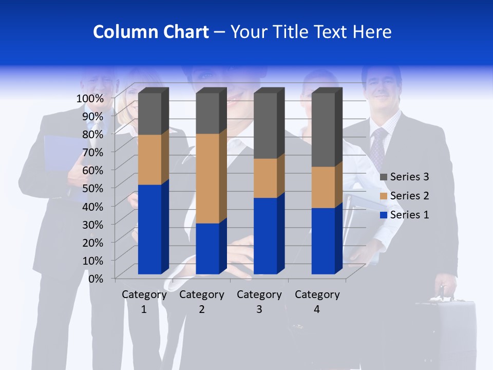 A Group Of Business People Standing In Front Of A White Background PowerPoint Template
