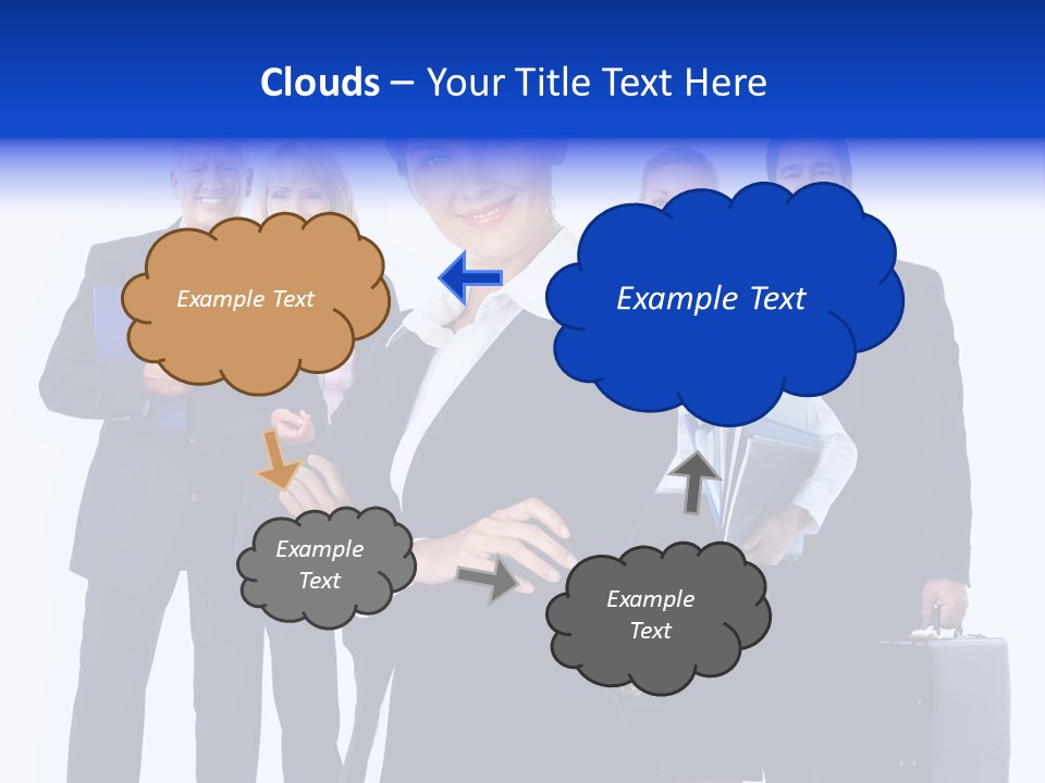 A Group Of Business People Standing In Front Of A White Background PowerPoint Template