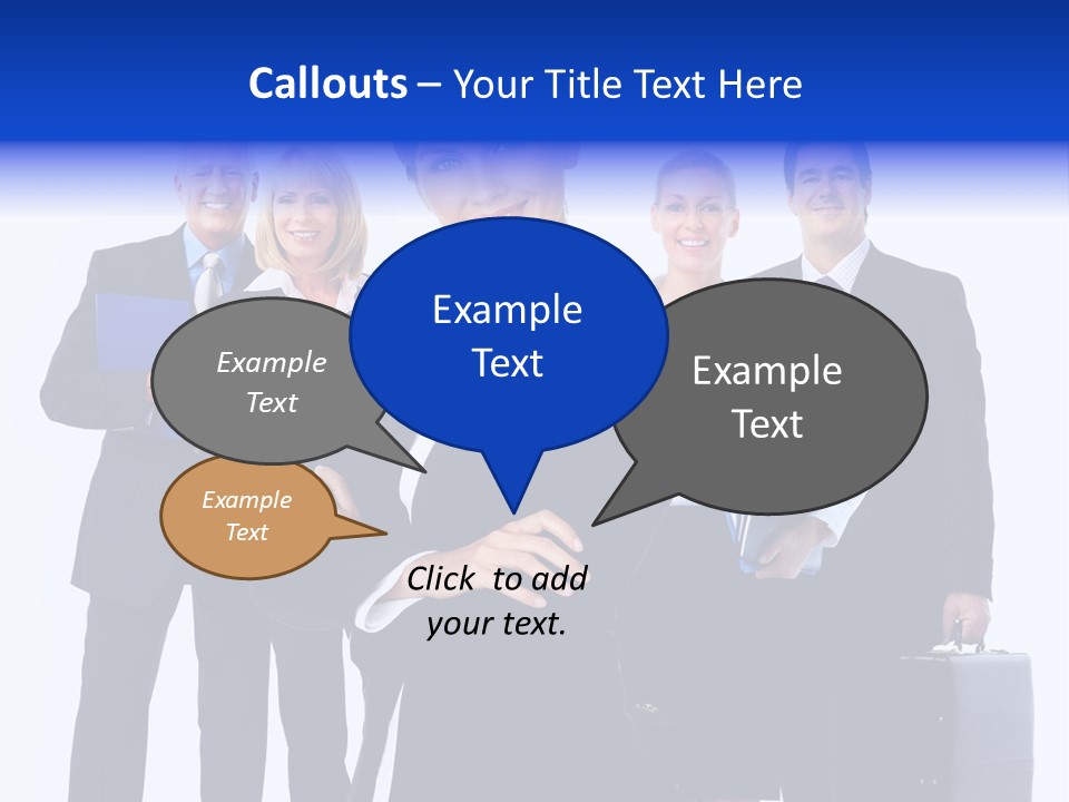 A Group Of Business People Standing In Front Of A White Background PowerPoint Template