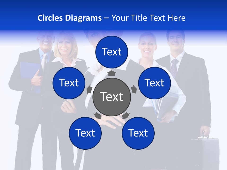 A Group Of Business People Standing In Front Of A White Background PowerPoint Template