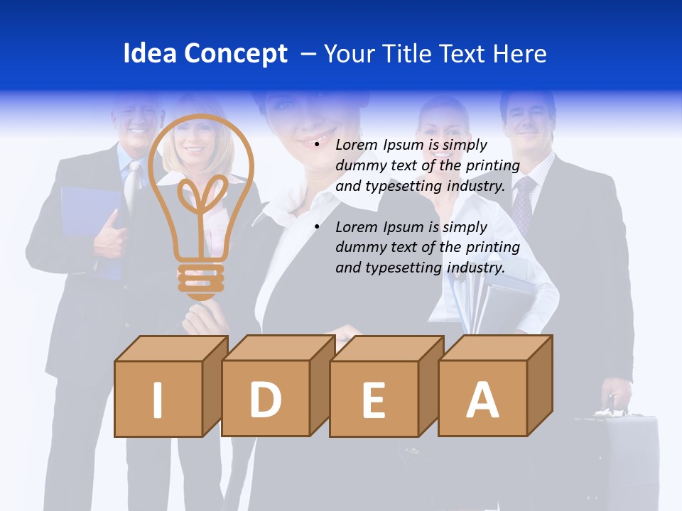 A Group Of Business People Standing In Front Of A White Background PowerPoint Template