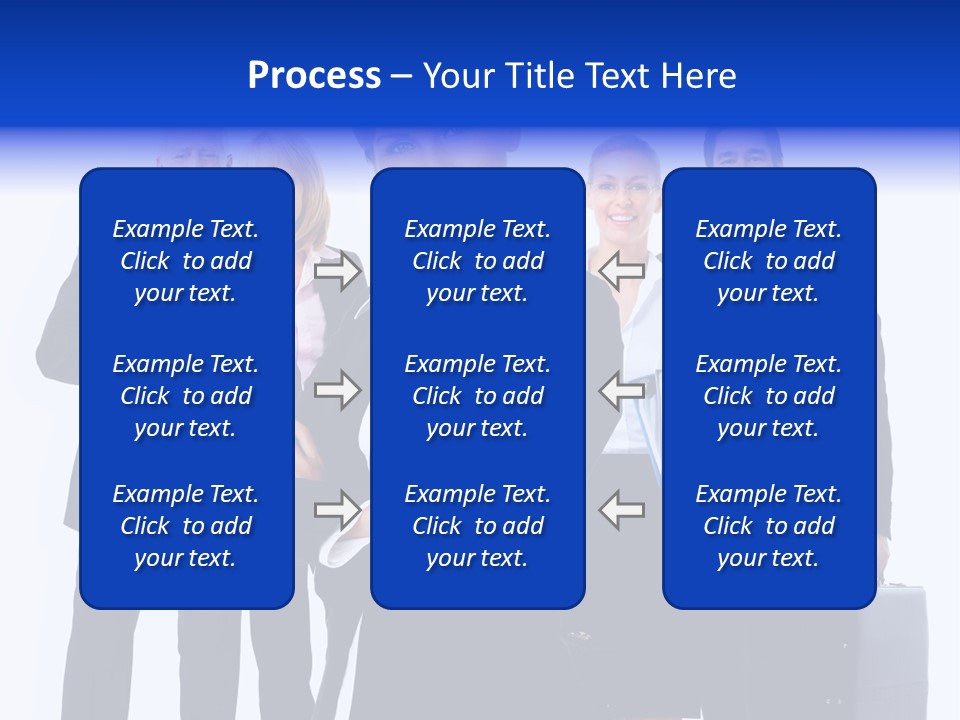 A Group Of Business People Standing In Front Of A White Background PowerPoint Template