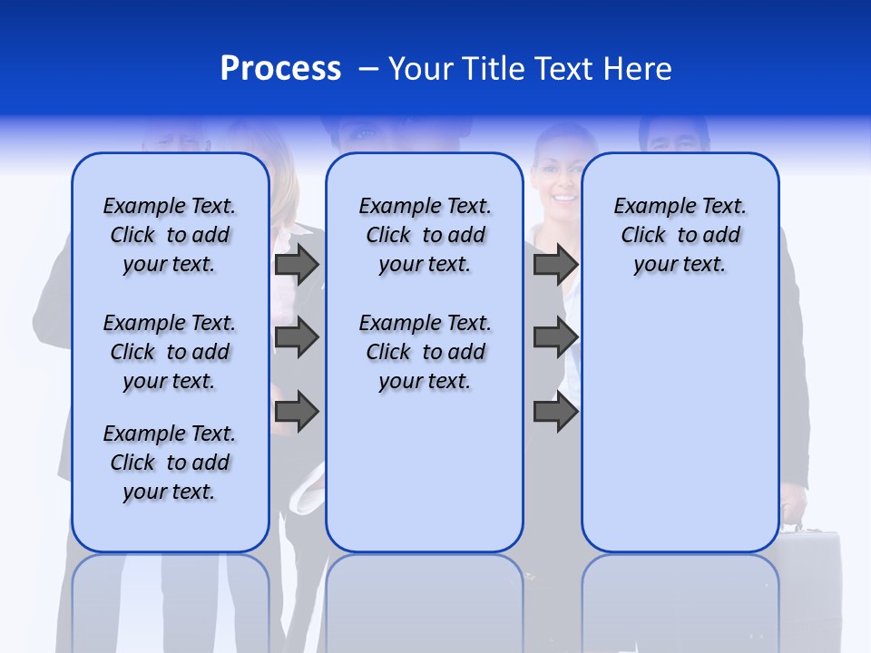 A Group Of Business People Standing In Front Of A White Background PowerPoint Template
