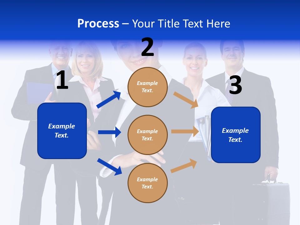A Group Of Business People Standing In Front Of A White Background PowerPoint Template
