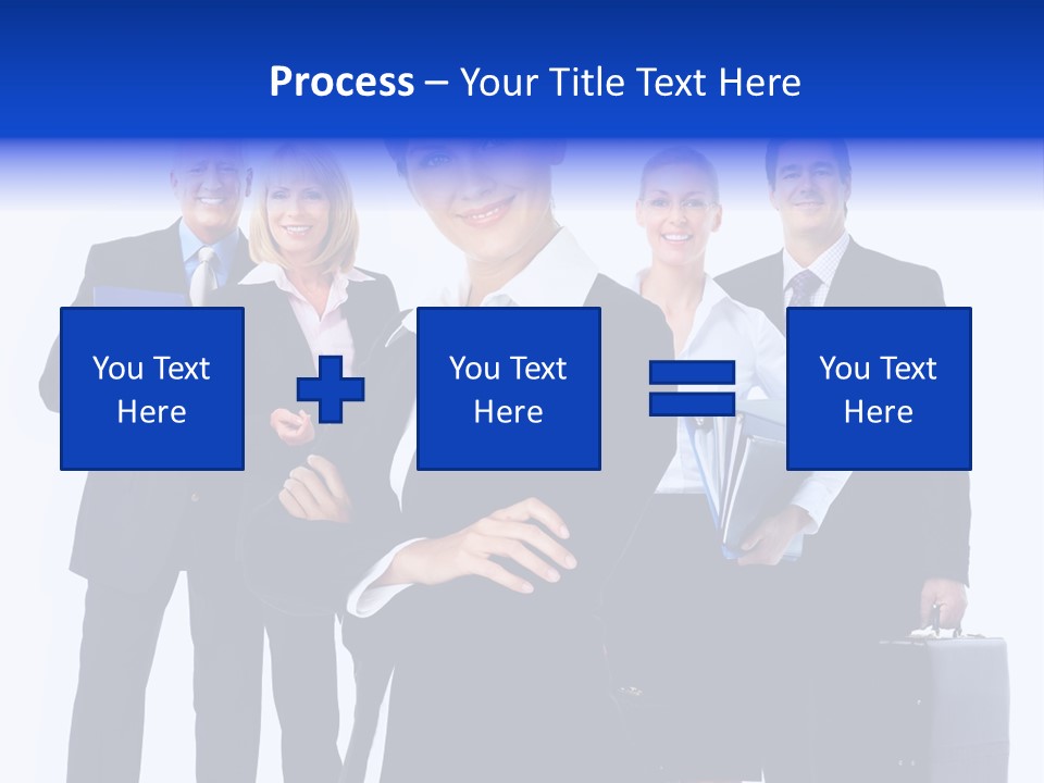 A Group Of Business People Standing In Front Of A White Background PowerPoint Template