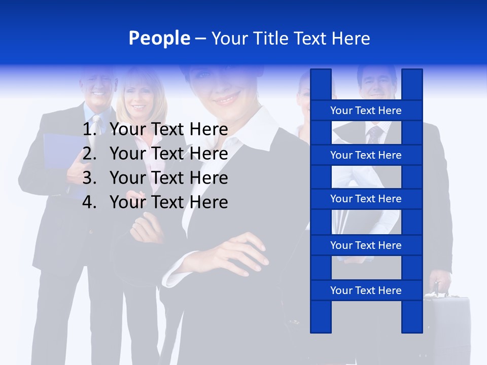 A Group Of Business People Standing In Front Of A White Background PowerPoint Template