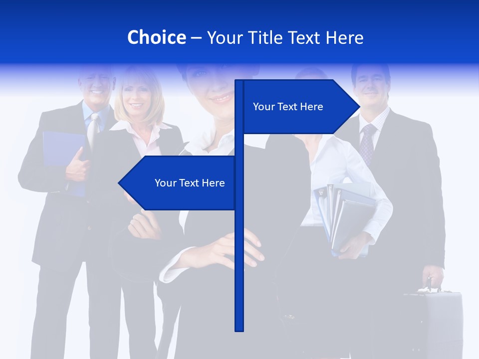 A Group Of Business People Standing In Front Of A White Background PowerPoint Template