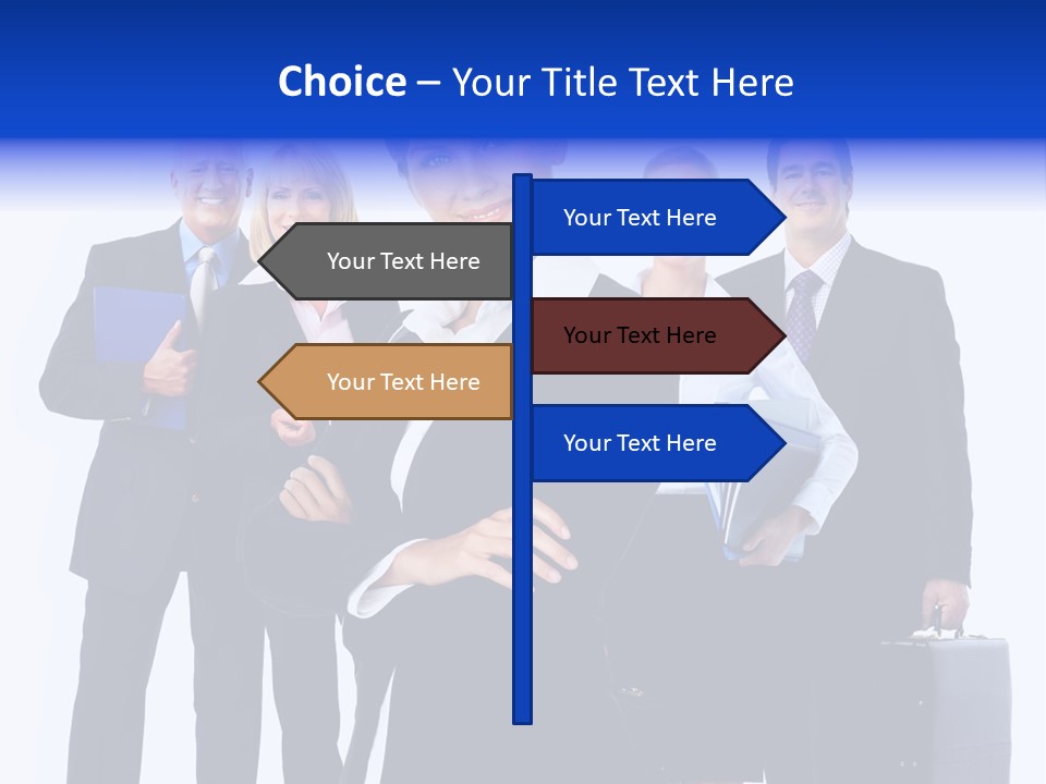 A Group Of Business People Standing In Front Of A White Background PowerPoint Template