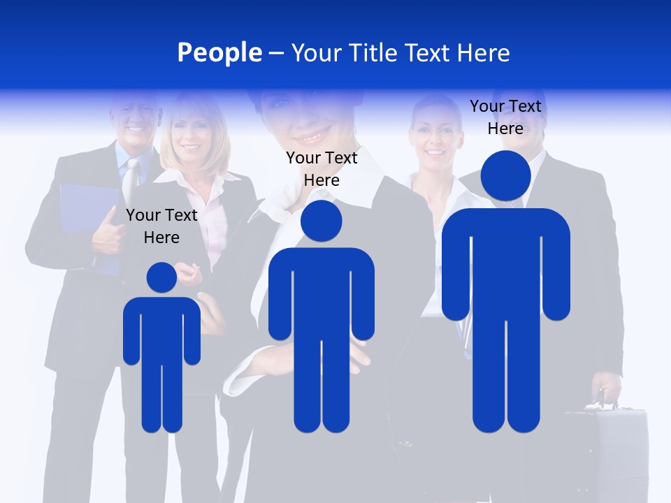 A Group Of Business People Standing In Front Of A White Background PowerPoint Template