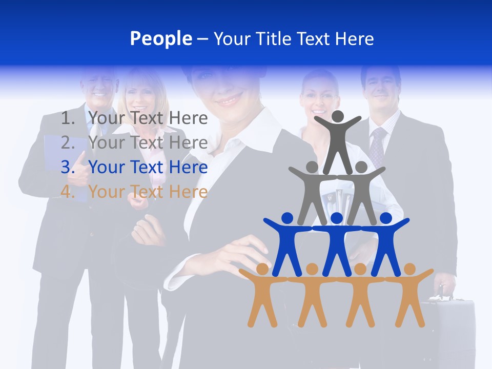 A Group Of Business People Standing In Front Of A White Background PowerPoint Template