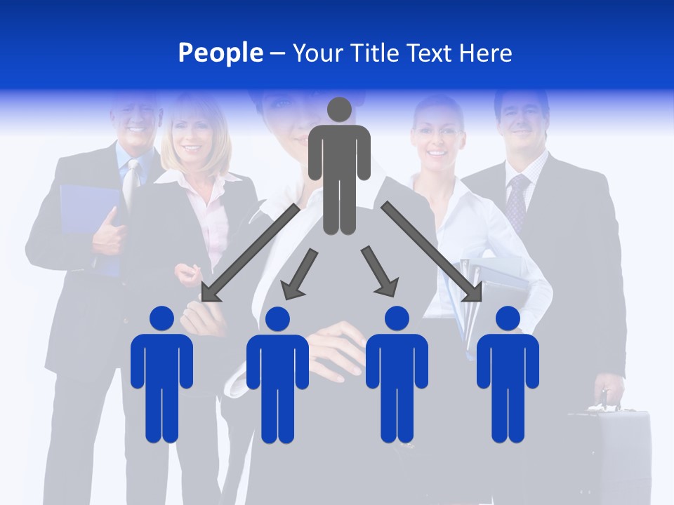 A Group Of Business People Standing In Front Of A White Background PowerPoint Template