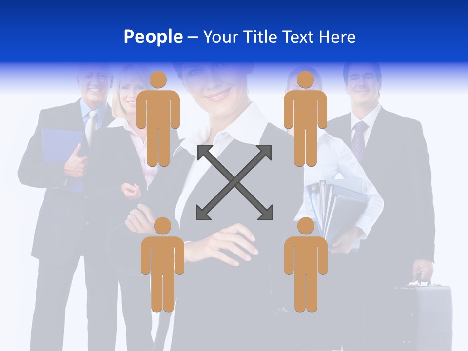 A Group Of Business People Standing In Front Of A White Background PowerPoint Template