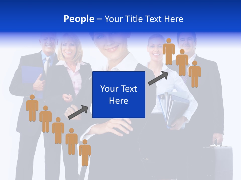 A Group Of Business People Standing In Front Of A White Background PowerPoint Template