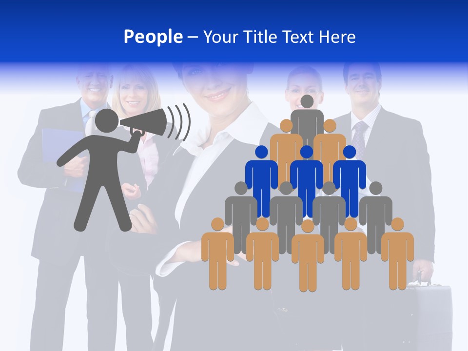 A Group Of Business People Standing In Front Of A White Background PowerPoint Template