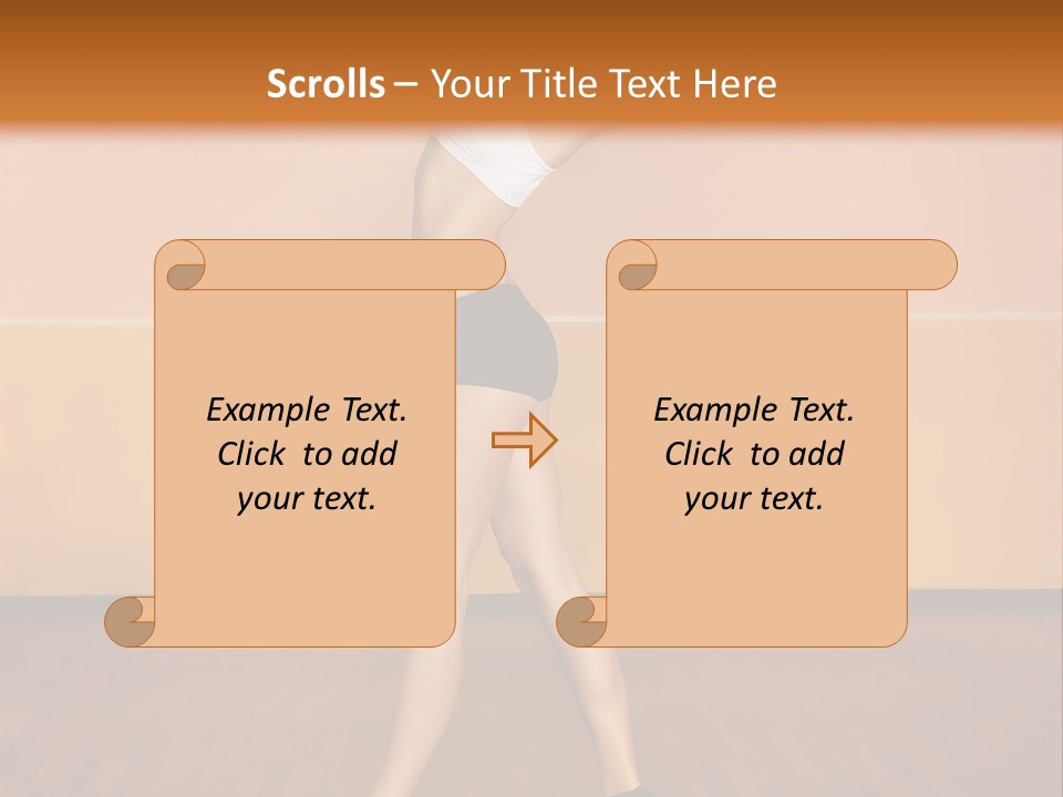 A Woman Is Dancing On A Wooden Floor PowerPoint Template