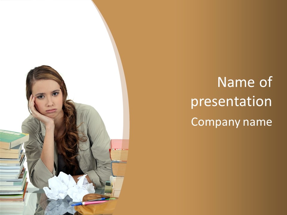 Teenager Class Bored PowerPoint Template