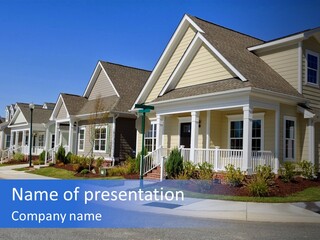 Exterior Suburban Home PowerPoint Template