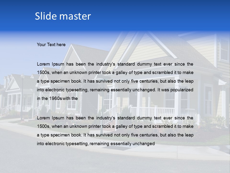 Exterior Suburban Home PowerPoint Template
