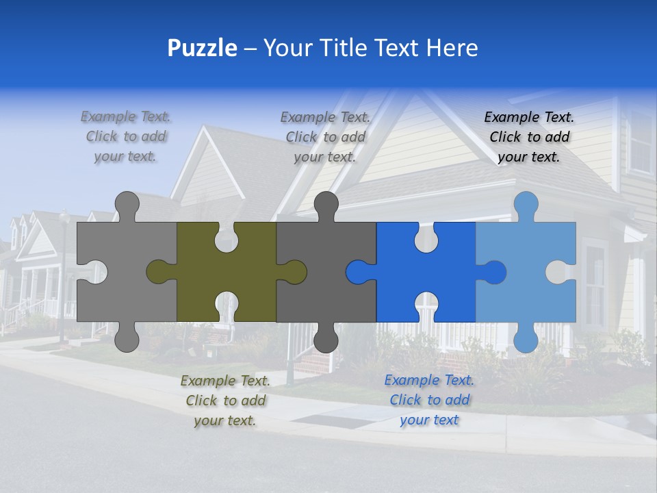 Exterior Suburban Home PowerPoint Template