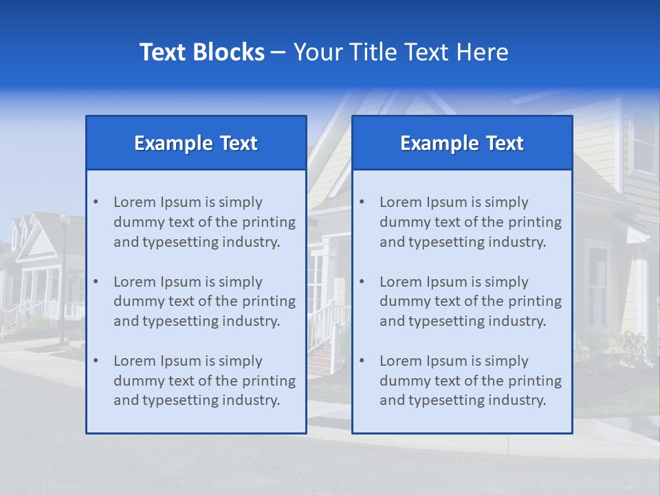 Exterior Suburban Home PowerPoint Template