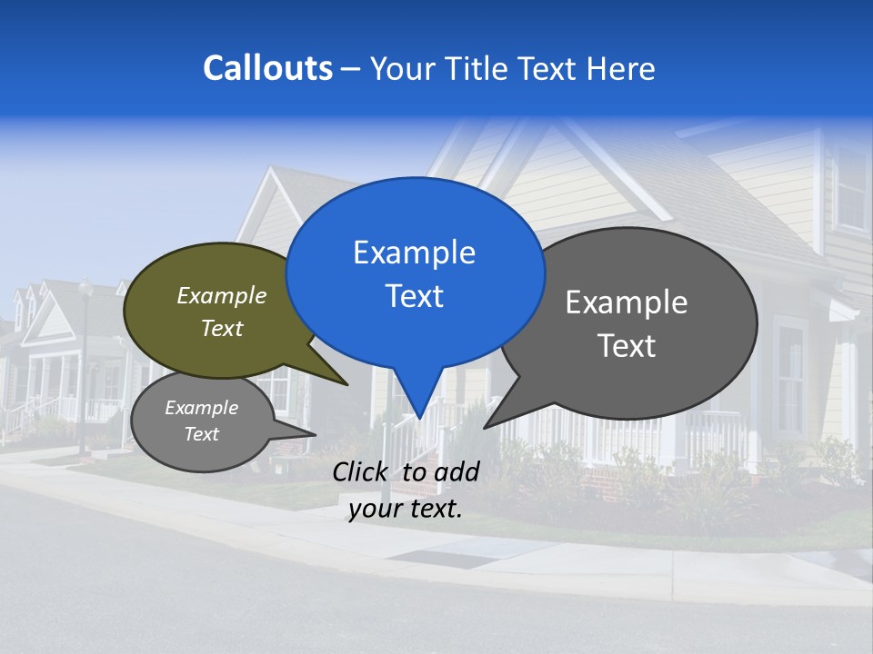 Exterior Suburban Home PowerPoint Template